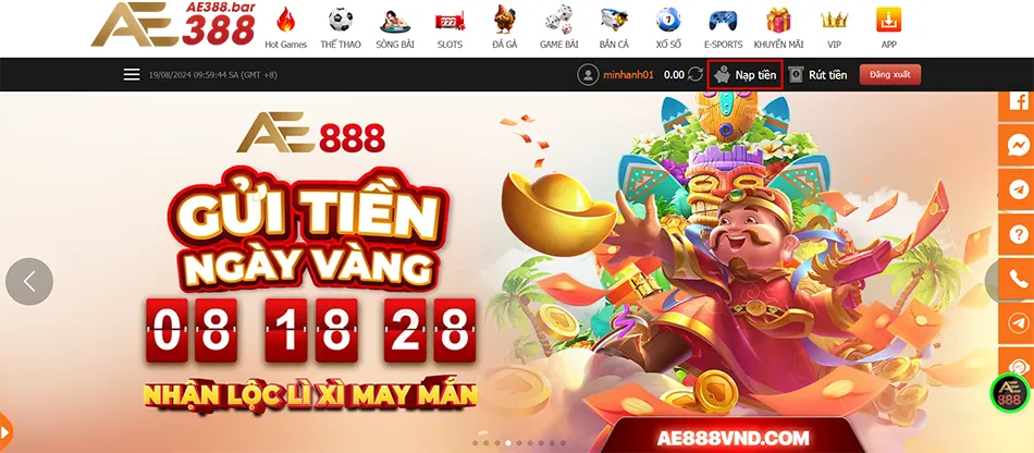 Hướng dẫn cách nạp tiền AE388 nhanh chóng và an toàn nhất
