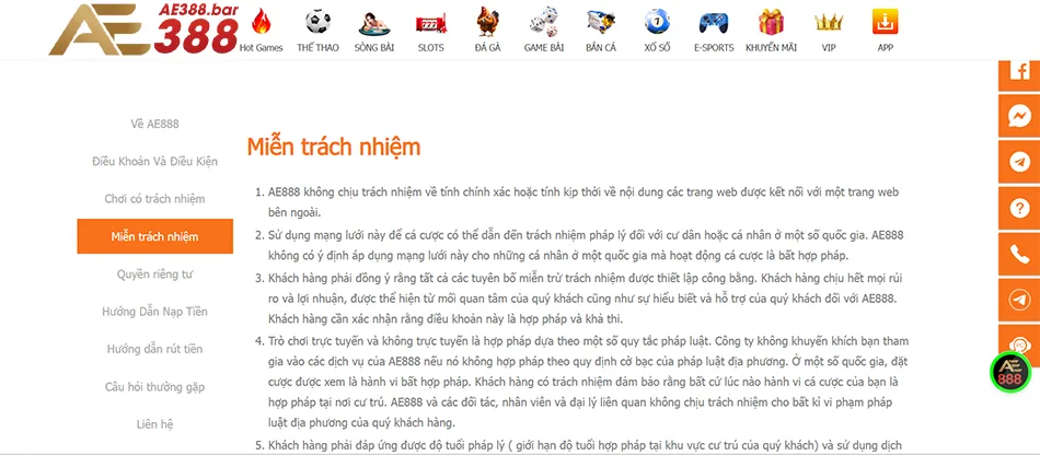 Tìm hiểu miễn trừ trách nhiệm AE388 là gì? Hiểu rõ nghĩa và tầm quan trọng
