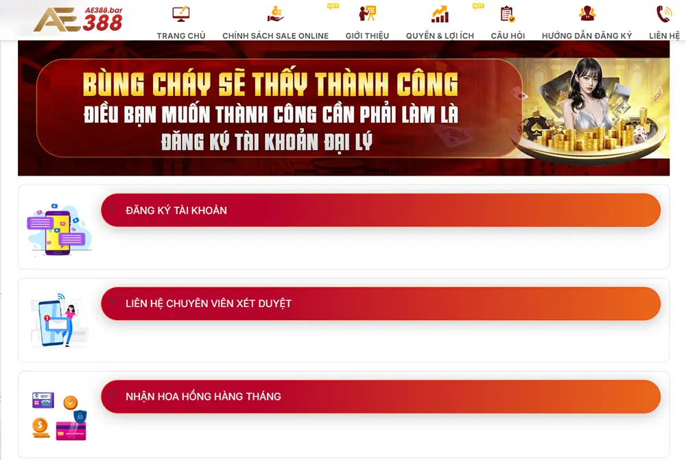 Quy trình trở thành đại lý AE388 đơn giản, nhanh chóng